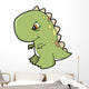 Green Angry T-rex Dino Wall Decal