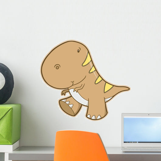Brown Little T-rex Dinosaur Wall Decal