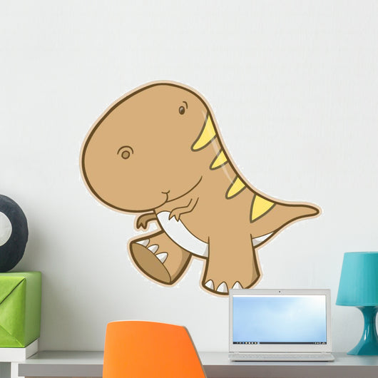 Brown Little T-rex Dinosaur Wall Decal