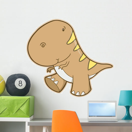 Brown Little T-rex Dinosaur Wall Decal