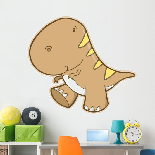 Brown Little T-rex Dinosaur Wall Decal