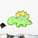 Adorable Green Stegosaurus Dinosaur Wall Decal