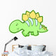 Adorable Green Stegosaurus Dinosaur Wall Decal