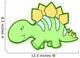 Adorable Green Stegosaurus Dinosaur Wall Decal