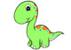 Lime Green Baby Dino Wall Decal