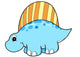 Little Blue Stegosaurus Dinosaur Wall Decal