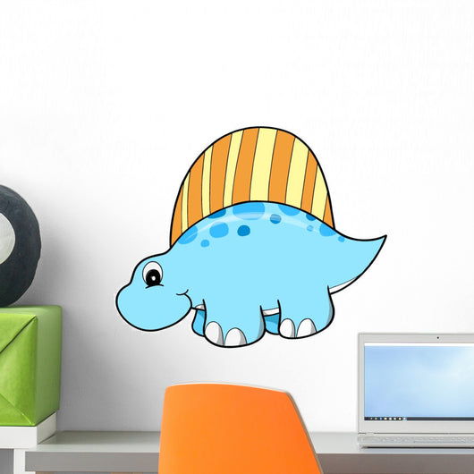 Little Blue Stegosaurus Dinosaur Wall Decal