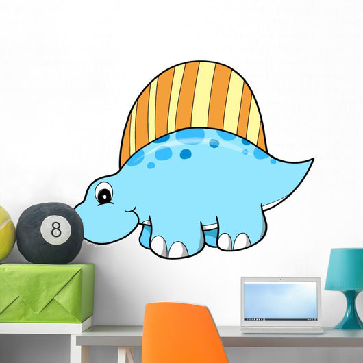 Little Blue Stegosaurus Dinosaur Wall Decal