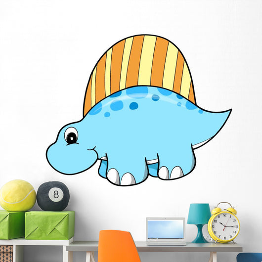 Little Blue Stegosaurus Dinosaur Wall Decal