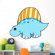 Little Blue Stegosaurus Dinosaur Wall Decal