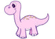 Pink Little Long-neck Dinosaur Wall Decal
