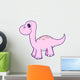 Pink Little Long-neck Dinosaur Wall Decal