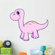 Pink Little Long-neck Dinosaur Wall Decal