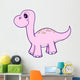 Pink Little Long-neck Dinosaur Wall Decal