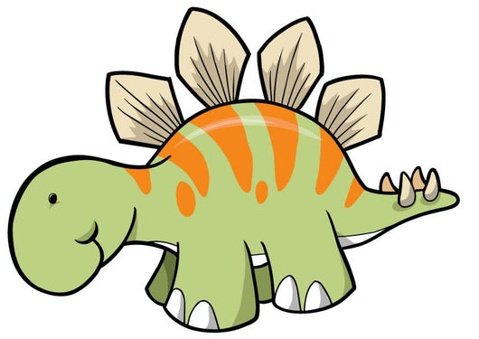 Striped Green Stegosaurus Dinosaur Wall Decal