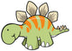 Striped Green Stegosaurus Dinosaur Wall Decal