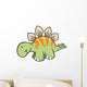 Striped Green Stegosaurus Dinosaur Wall Decal