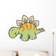 Striped Green Stegosaurus Dinosaur Wall Decal