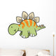 Striped Green Stegosaurus Dinosaur Wall Decal