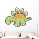 Striped Green Stegosaurus Dinosaur Wall Decal