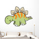 Striped Green Stegosaurus Dinosaur Wall Decal