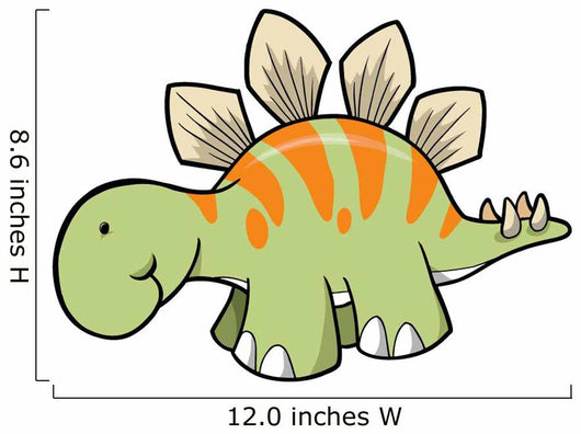 Striped Green Stegosaurus Dinosaur Wall Decal