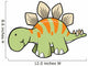 Striped Green Stegosaurus Dinosaur Wall Decal