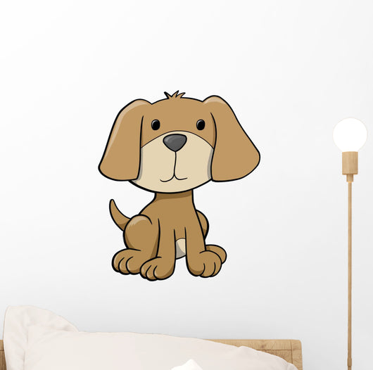 Cute Brown Little Puppy Wall Decal