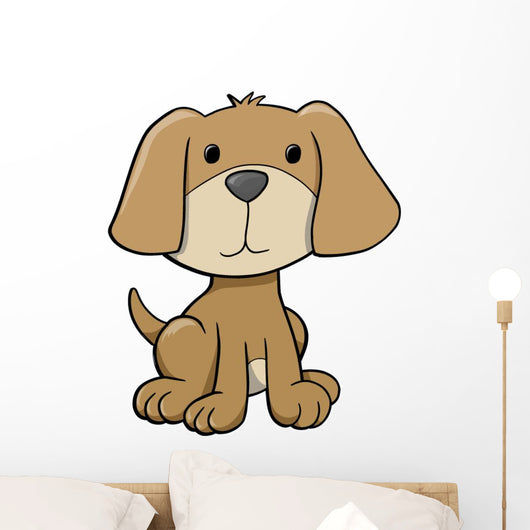 Cute Brown Little Puppy Wall Decal