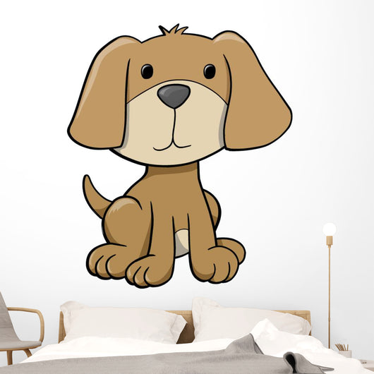 Cute Brown Little Puppy Wall Decal