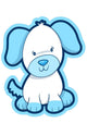 Cute Blue Puppy Dog Wall Decal