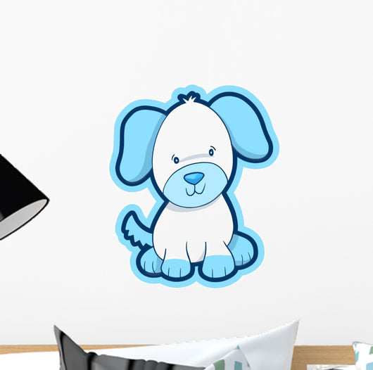 Cute Blue Puppy Dog Wall Decal