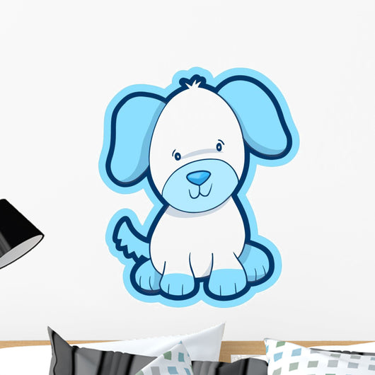 Cute Blue Puppy Dog Wall Decal