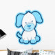 Cute Blue Puppy Dog Wall Decal