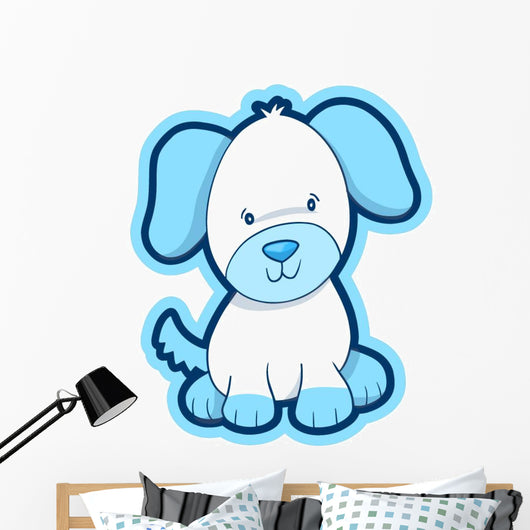 Cute Blue Puppy Dog Wall Decal