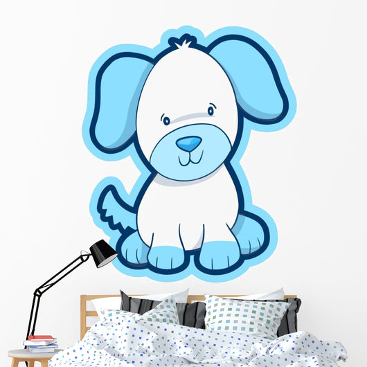 Cute Blue Puppy Dog Wall Decal