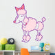 Cute Girly Pink Poodle Wall Decal