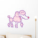 Cute Prancing Pink Poodle Wall Decal