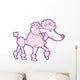 Cute Prancing Pink Poodle Wall Decal