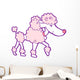 Cute Prancing Pink Poodle Wall Decal