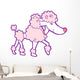 Cute Prancing Pink Poodle Wall Decal