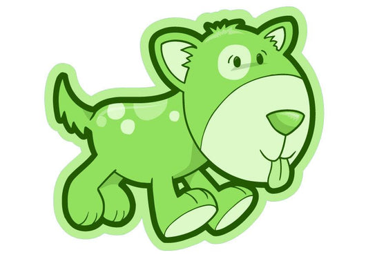 Cute Green Puppy Dog Wall Decal