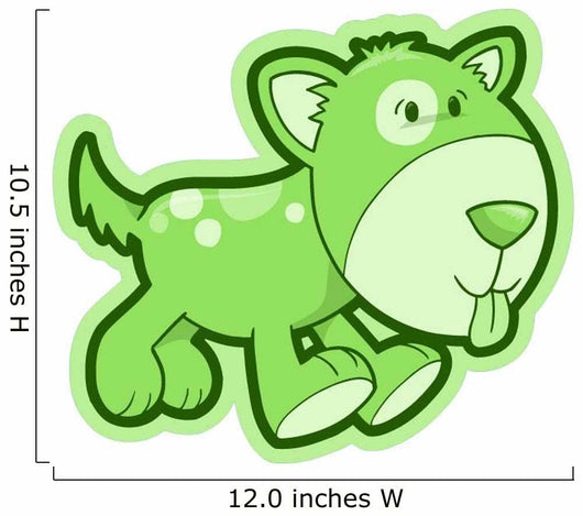 Cute Green Puppy Dog Wall Decal