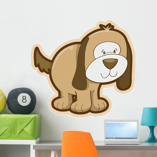 Floppy Little Brown Puppy Wall Decal