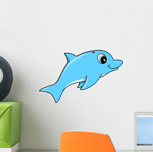 Cute Jumping Baby Dolphin Wall Decal
