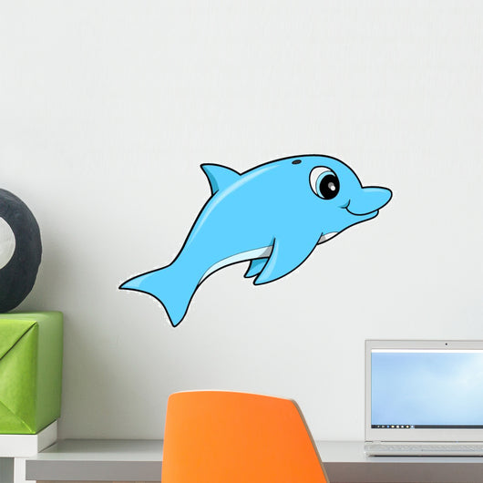 Cute Jumping Baby Dolphin Wall Decal