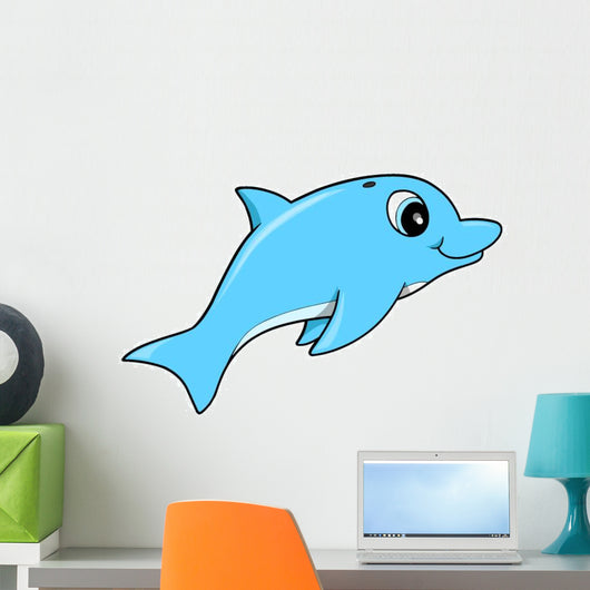 Cute Jumping Baby Dolphin Wall Decal