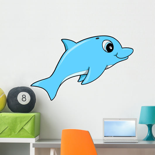 Cute Jumping Baby Dolphin Wall Decal