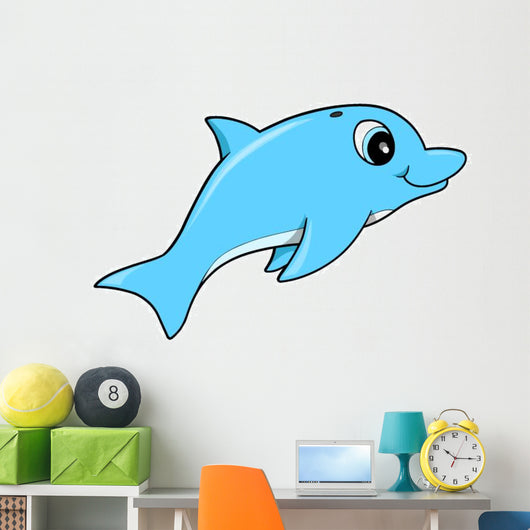 Cute Jumping Baby Dolphin Wall Decal