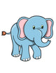 Little Blue Baby Elephant Wall Decal